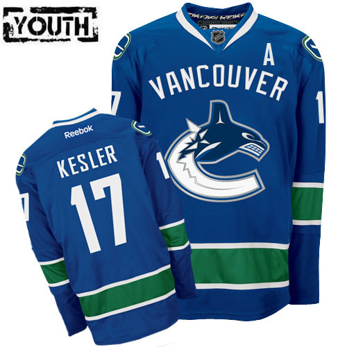Best Vancouver Canucks 17 Ryan Kesler Blue Youth NHL Hockey Jersey